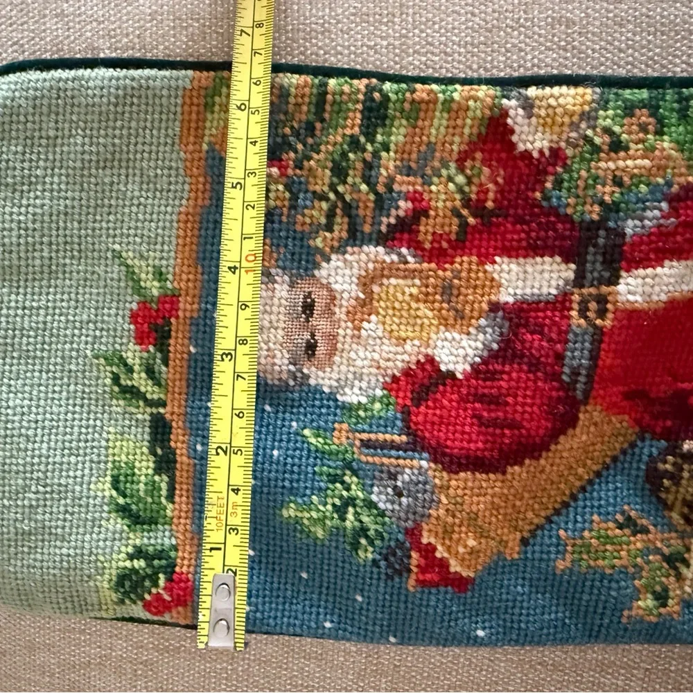 Santa Claus Needlepoint Christmas Stocking. There is not a tag inside it. - Picture 3 of 4